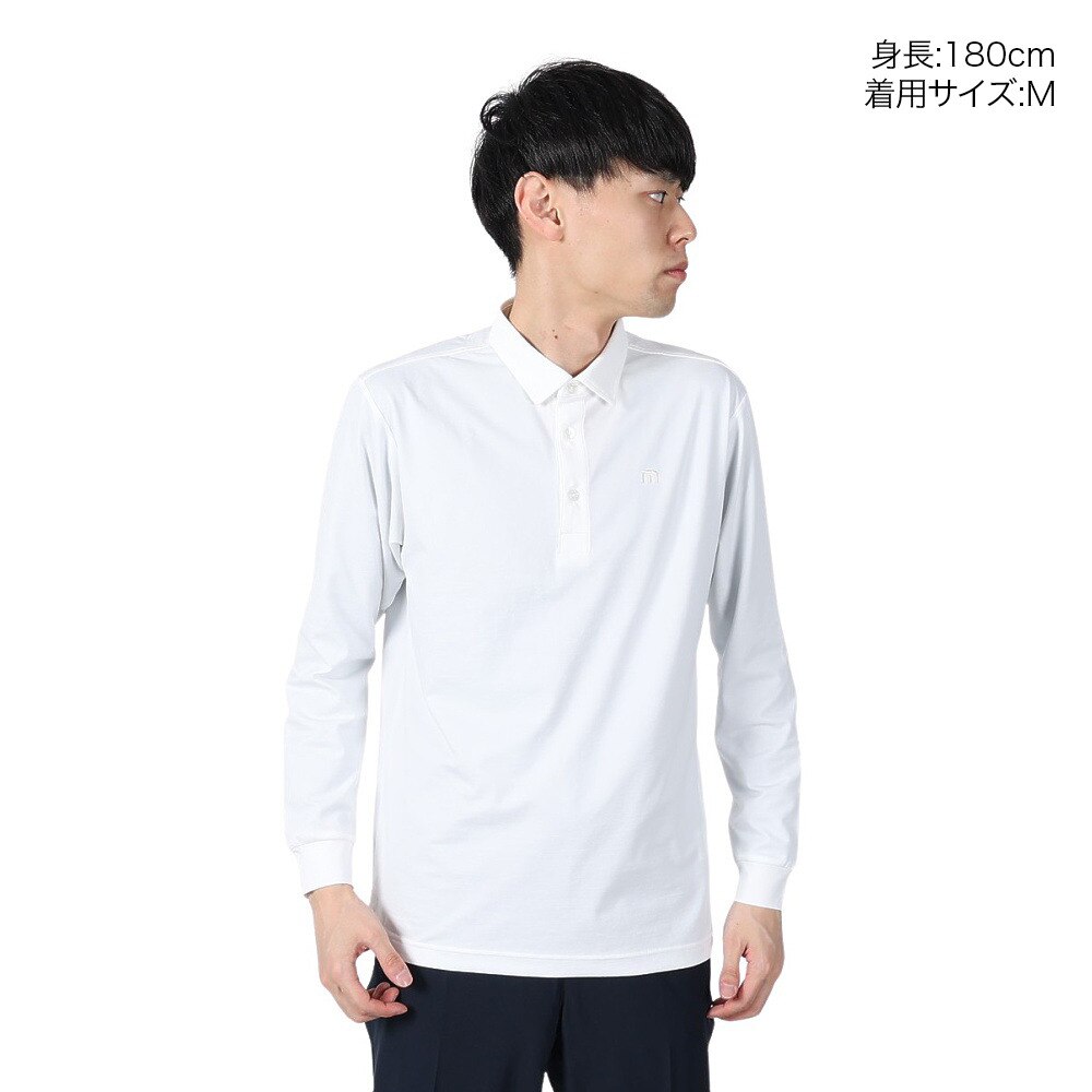 トラヴィスマシュー（Travis Mathew）（メンズ）ゴルフウェア ストレッチ 長袖スタンダードポロシャツ 7AI020-1WHT