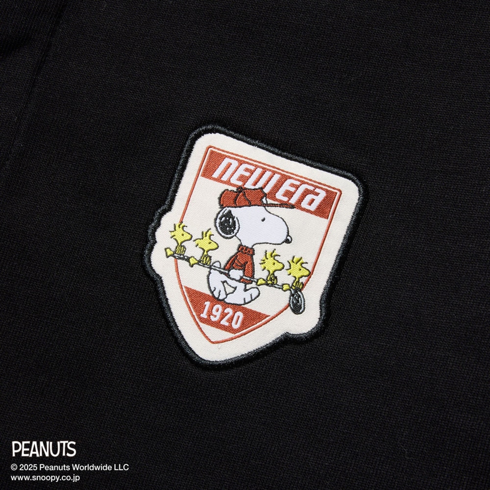 ニューエラ（NEW ERA）（メンズ、レディース）ゴルフウェア ラグビーシャツ PEANUTS ピーナッツ ワッペン ブラック 14344458