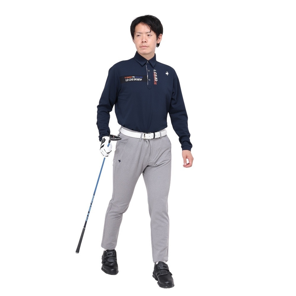 ルコックスポルティフ（lecoqsportif）（メンズ）ゴルフウェア 吸汗速乾 ストレッチフォーサー ベーシックデザイン 長袖シャツ LG4FLS00M NV00
