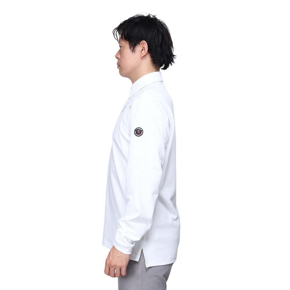 ルコックスポルティフ（lecoqsportif）（メンズ）ゴルフウェア 吸汗速乾 ストレッチフォーサー ベーシックデザイン 長袖シャツ LG4FLS00M WH00