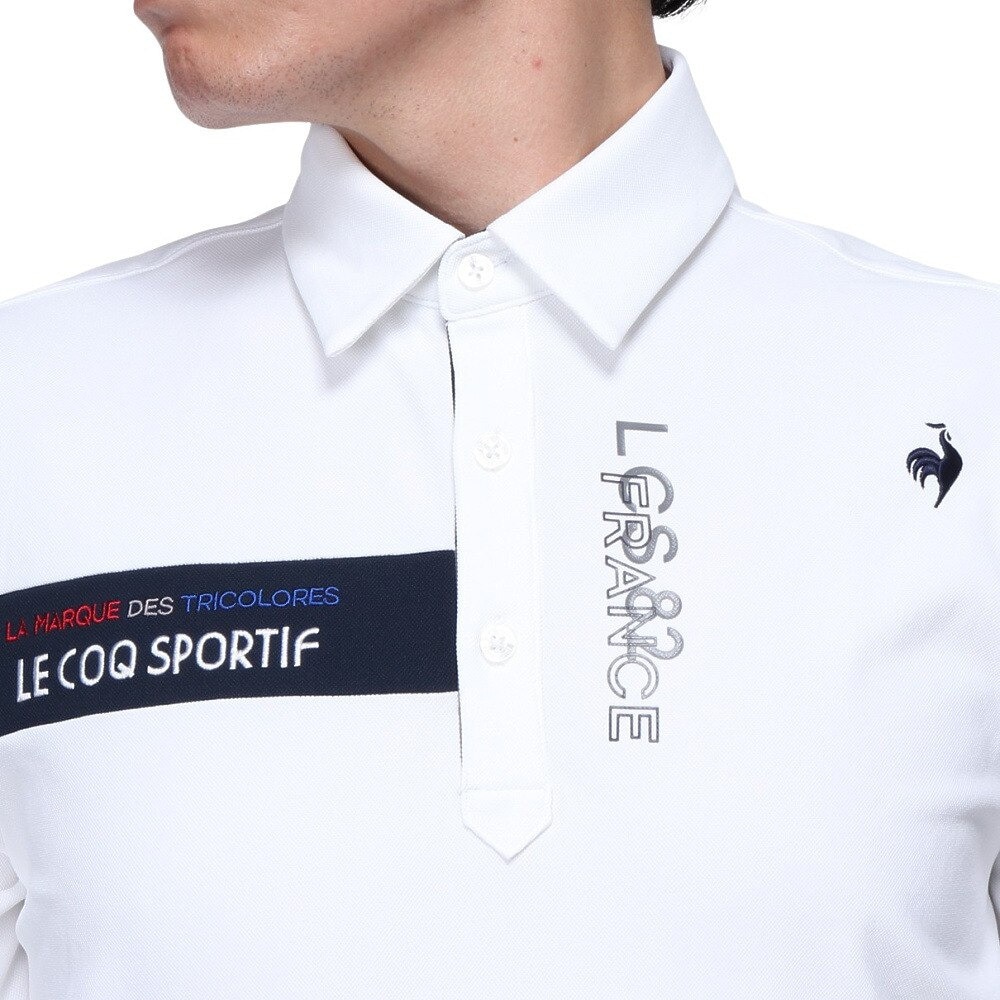 ルコックスポルティフ（lecoqsportif）（メンズ）ゴルフウェア 吸汗速乾 ストレッチフォーサー ベーシックデザイン 長袖シャツ LG4FLS00M WH00