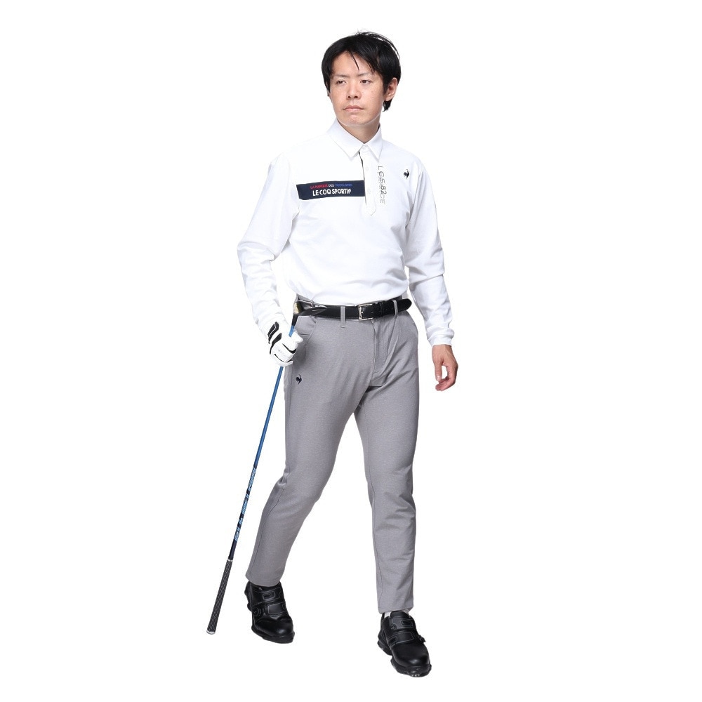 ルコックスポルティフ（lecoqsportif）（メンズ）ゴルフウェア 吸汗速乾 ストレッチフォーサー ベーシックデザイン 長袖シャツ LG4FLS00M WH00