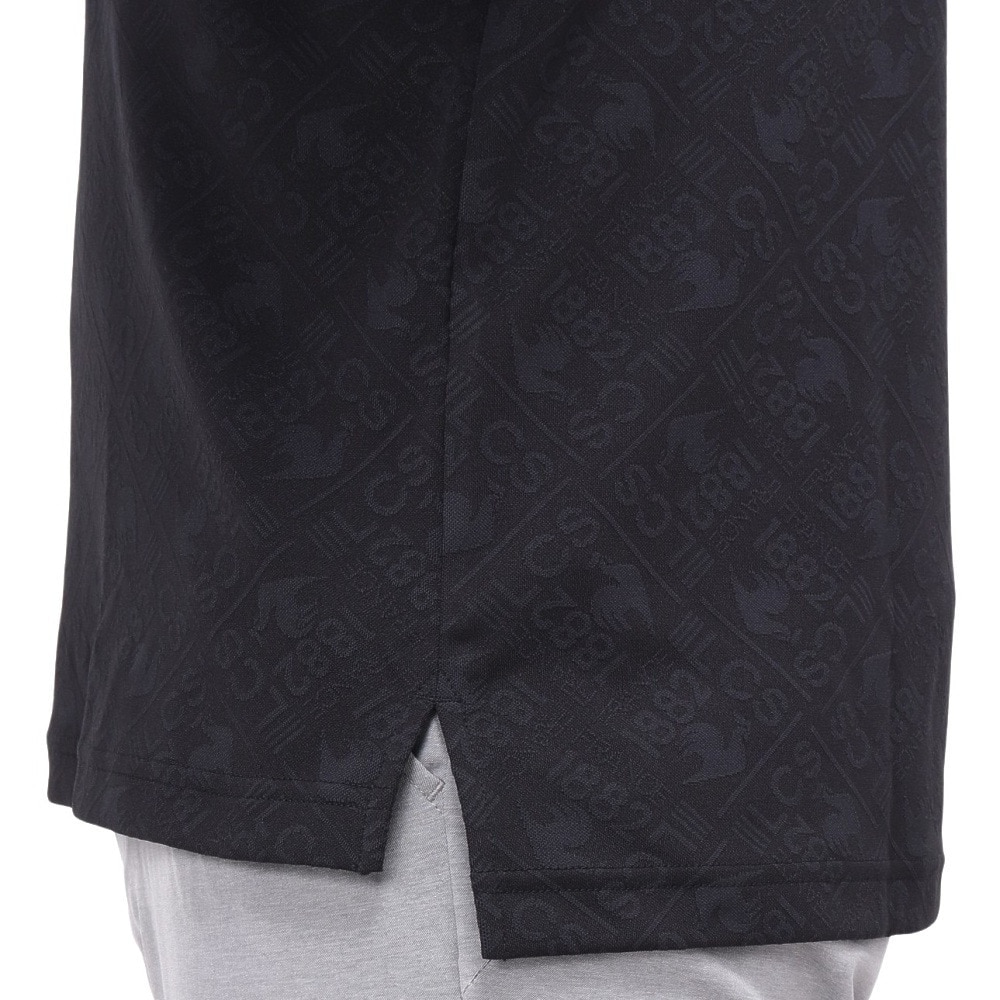 ルコックスポルティフ（lecoqsportif）（メンズ）ゴルフウェア 吸汗速乾 ストレッチフォーサー ジャガード 長袖シャツ LG4FLS03M BK00