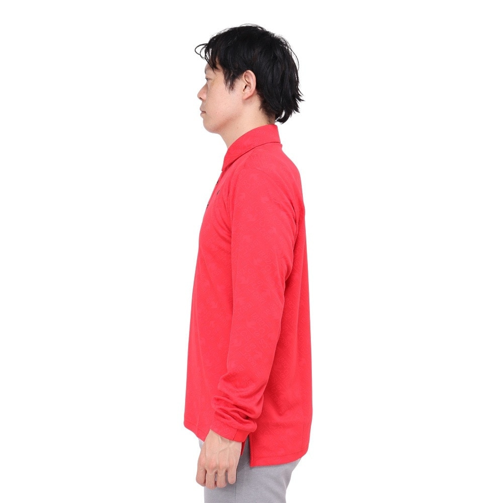 ルコックスポルティフ（lecoqsportif）（メンズ）ゴルフウェア 吸汗速乾 ストレッチフォーサー ジャガード 長袖シャツ LG4FLS03M RD00