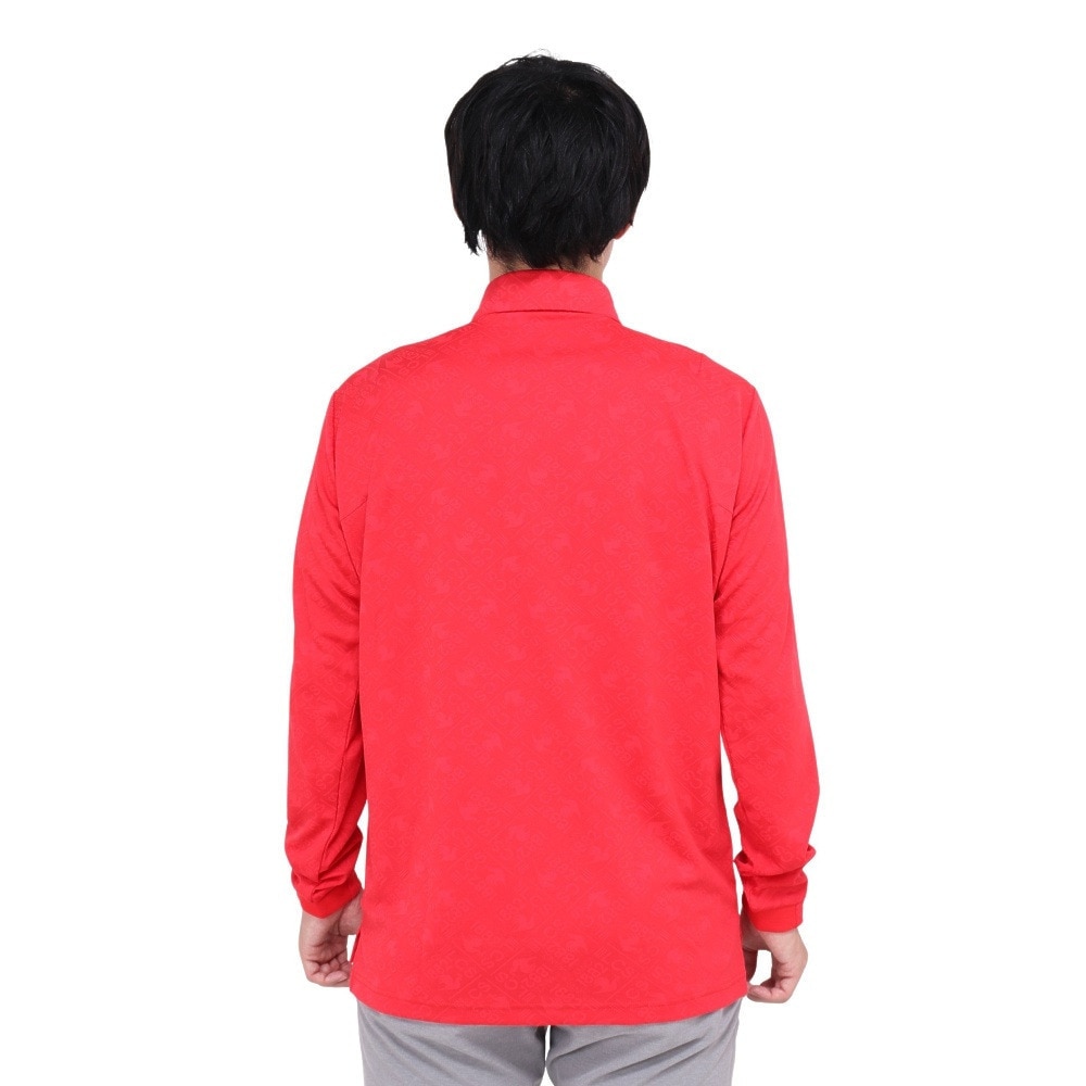 ルコックスポルティフ（lecoqsportif）（メンズ）ゴルフウェア 吸汗速乾 ストレッチフォーサー ジャガード 長袖シャツ LG4FLS03M RD00