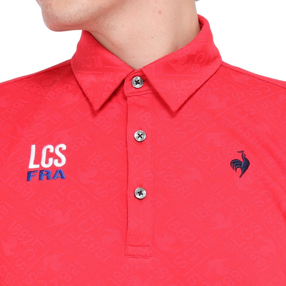 ルコックスポルティフ（lecoqsportif）（メンズ）ゴルフウェア 吸汗速乾 ストレッチフォーサー ジャガード 長袖シャツ LG4FLS03M RD00