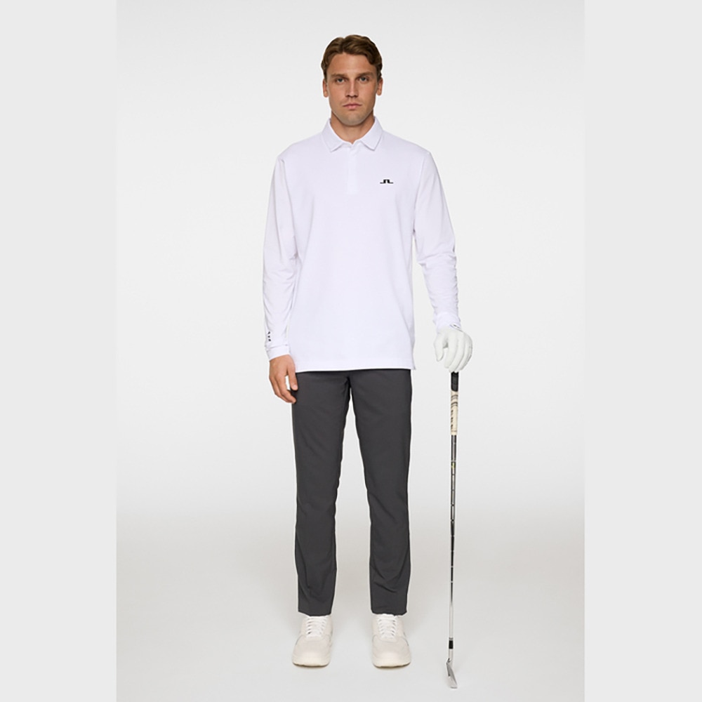 新品　J.LINDEBERG　ゴルフ　長袖ポロシャツ　ホワイト　Ｌ　メンズ J.LINDEBERG（J.LINDEBERG）（メンズ）ゴルフウェア Sean ハイブリッド
