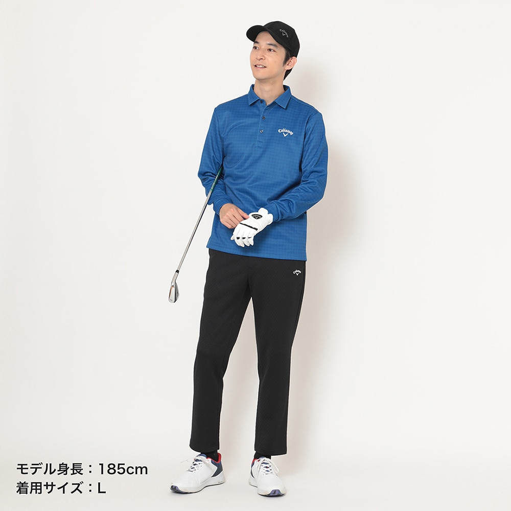 キャロウェイ(CALLAWAY)ゴルフウェア 裏起毛千鳥プリント長袖シャツ C25233115-1111(Men’s) キャロウェイ（CALLAWAY）（メンズ）ゴルフウェア 裏起毛千鳥プリント