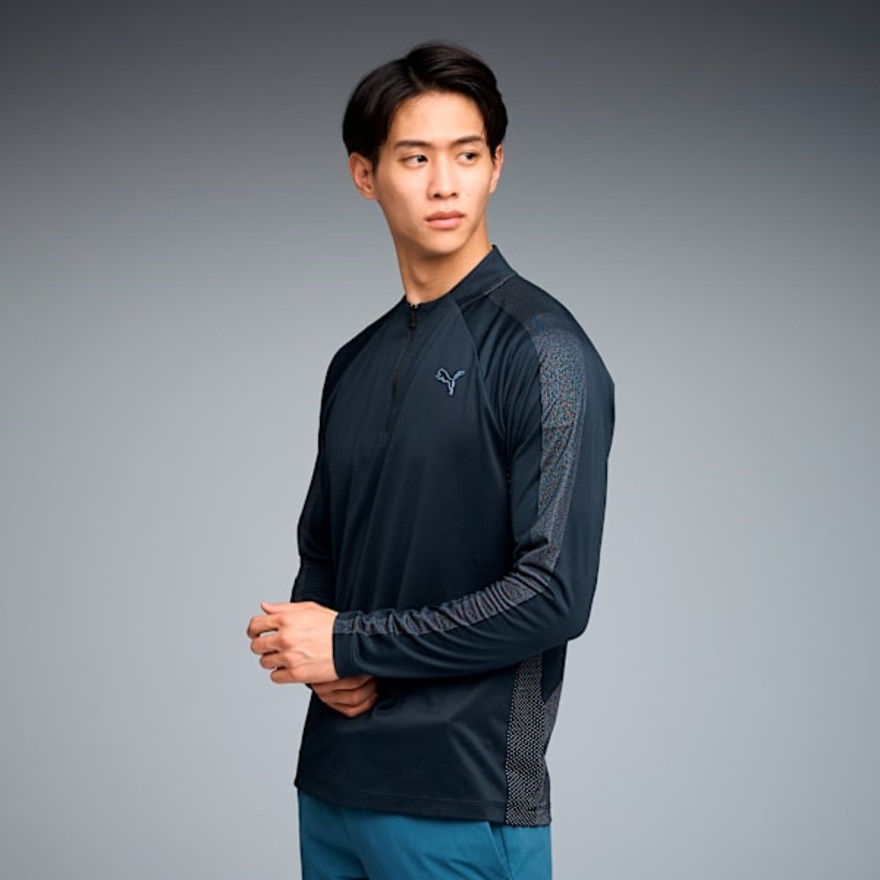プーマ（PUMA）（メンズ）ゴルフウェア シャドウキャット ハーフジップ 長袖モックネックシャツ 635752-01
