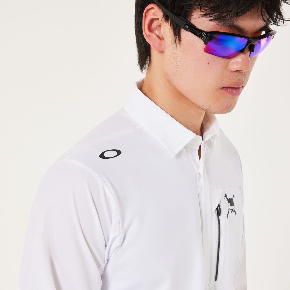 オークリー（OAKLEY）（メンズ）ゴルフウェア SKULL IDEALLY HYBRID 長袖シャツ FOA408238-100