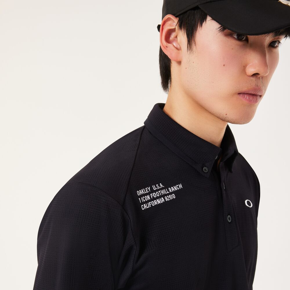 オークリー（OAKLEY）（メンズ）ゴルフウェア OMBLE ジャガード 長袖シャツ FOA408242-02E