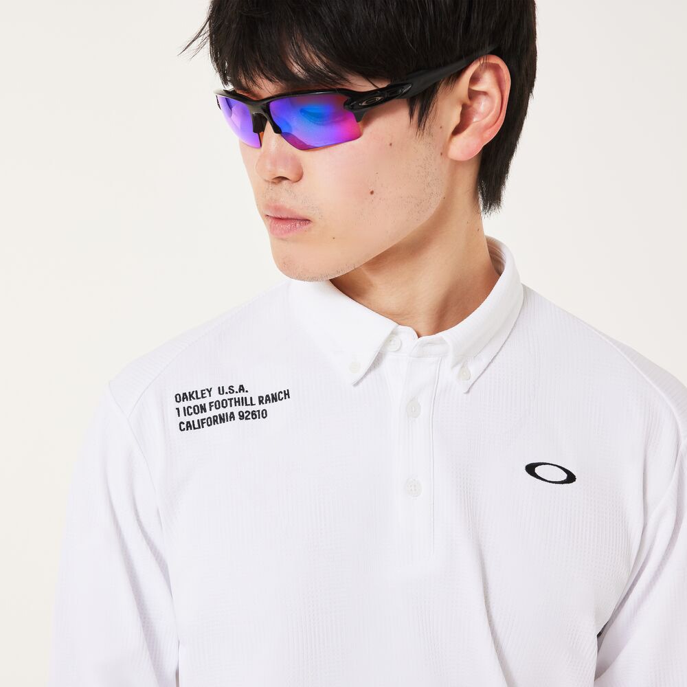 オークリー（OAKLEY）（メンズ）ゴルフウェア OMBLE ジャガード 長袖シャツ FOA408242-100