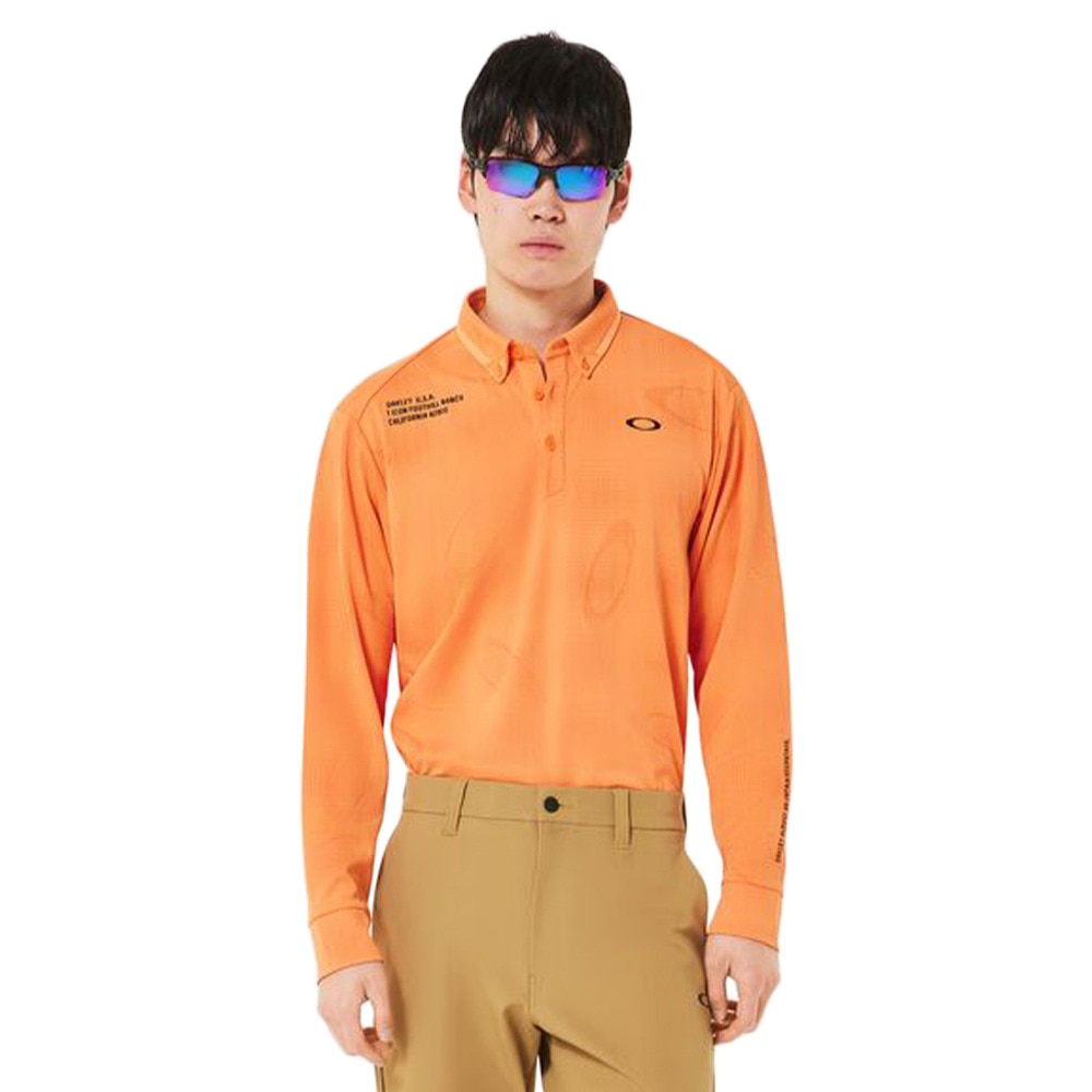 オークリー（OAKLEY）（メンズ）ゴルフウェア 吸汗速乾 OMBLE JQ 長袖ポロシャツ FOA408242-73K