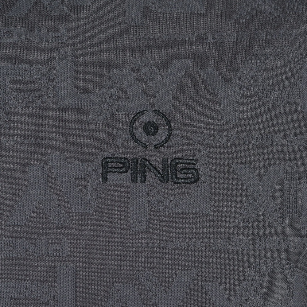ピン（PING）（メンズ）ゴルフウェア ロゴジャカード 長袖ポロシャツ 621-5261900-020