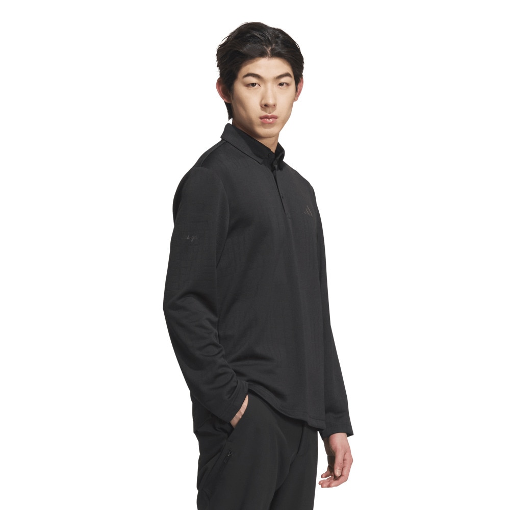 アディダス（adidas）（メンズ）ゴルフウェア モノグラム長袖ポロシャツ JVV03-JN1232 BLK