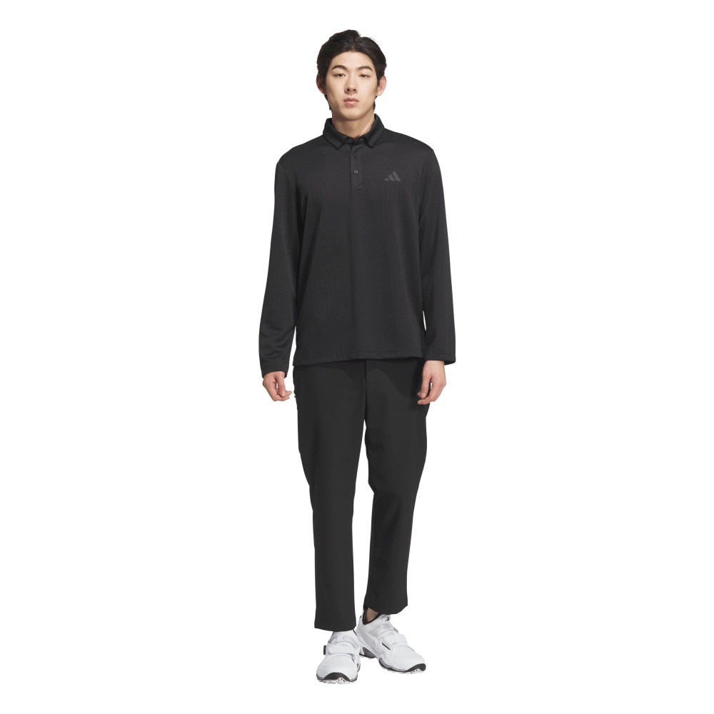 アディダス（adidas）（メンズ）ゴルフウェア モノグラム長袖ポロシャツ JVV03-JN1232 BLK