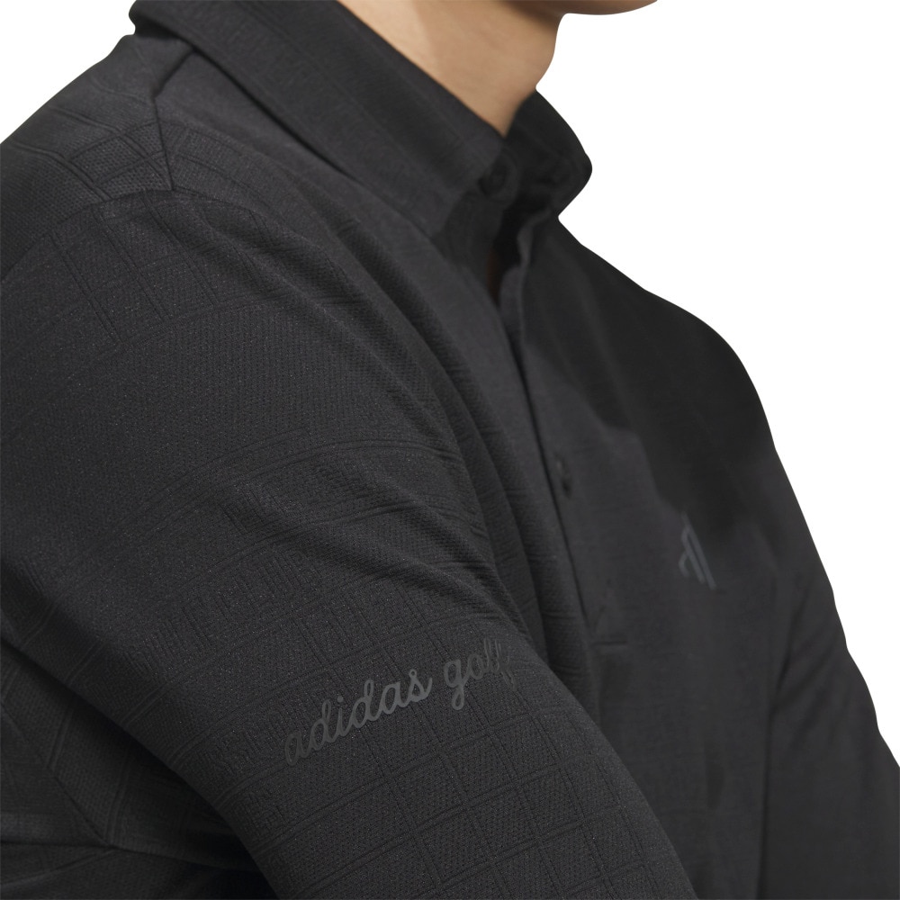 アディダス（adidas）（メンズ）ゴルフウェア モノグラム長袖ポロシャツ JVV03-JN1232 BLK