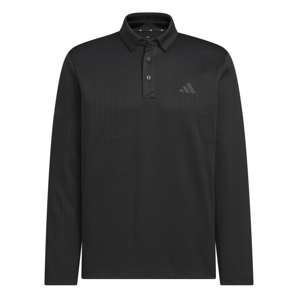 アディダス（adidas）（メンズ）ゴルフウェア モノグラム長袖ポロシャツ JVV03-JN1232 BLK
