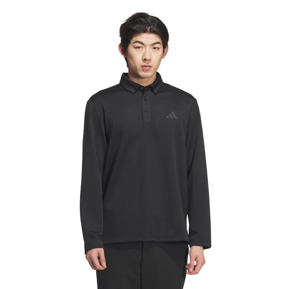 アディダス（adidas）（メンズ）ゴルフウェア モノグラム長袖ポロシャツ JVV03-JN1232 BLK