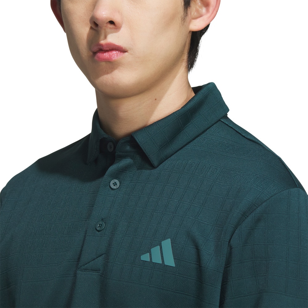 アディダス（adidas）（メンズ）ゴルフウェア モノグラム長袖ポロシャツ JVV03-JN1233 DGRN