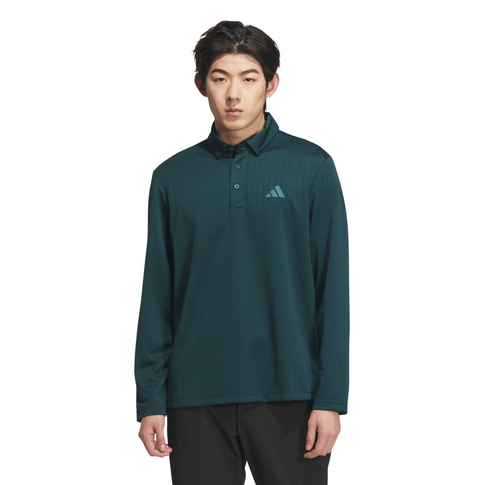 アディダス（adidas）（メンズ）ゴルフウェア モノグラム長袖ポロシャツ JVV03-JN1233 DGRN