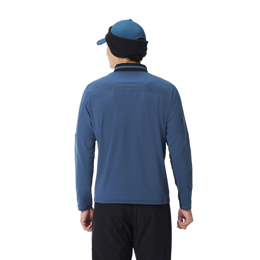 テーラーメイド　長袖ポロシャツ　Mサイズ　ブルー テーラーメイド(TaylorMade) ゴルフウェア ポロシャツ 長袖 クラブTM