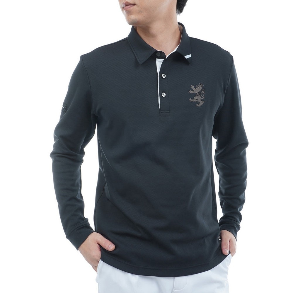 アドミラル ゴルフ（Admiral GOLF）（メンズ）ゴルフウェア カラタッチ 長袖シャツ ADMA555-BLK