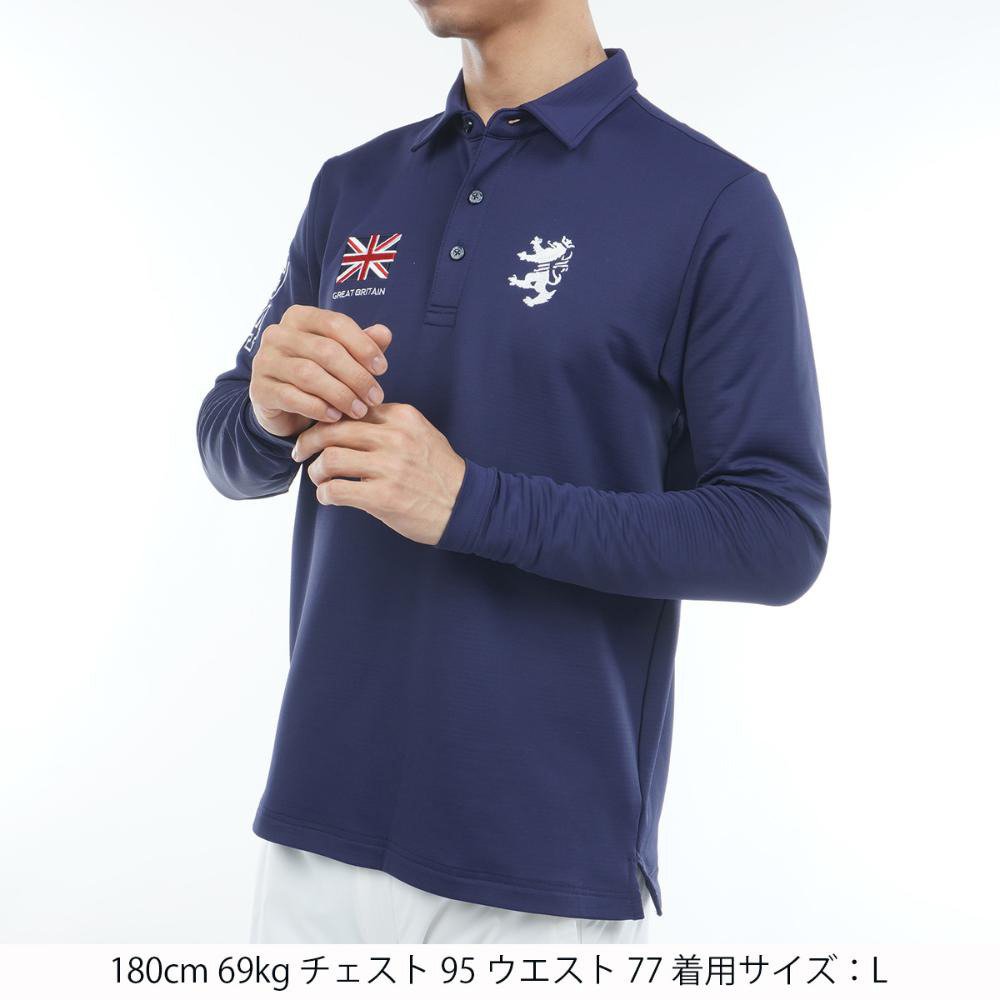 アドミラル ゴルフ（Admiral GOLF）（メンズ）ゴルフウェア 吸湿発熱 長袖 速ポカ フラッグシャツ ADMA590-NVY
