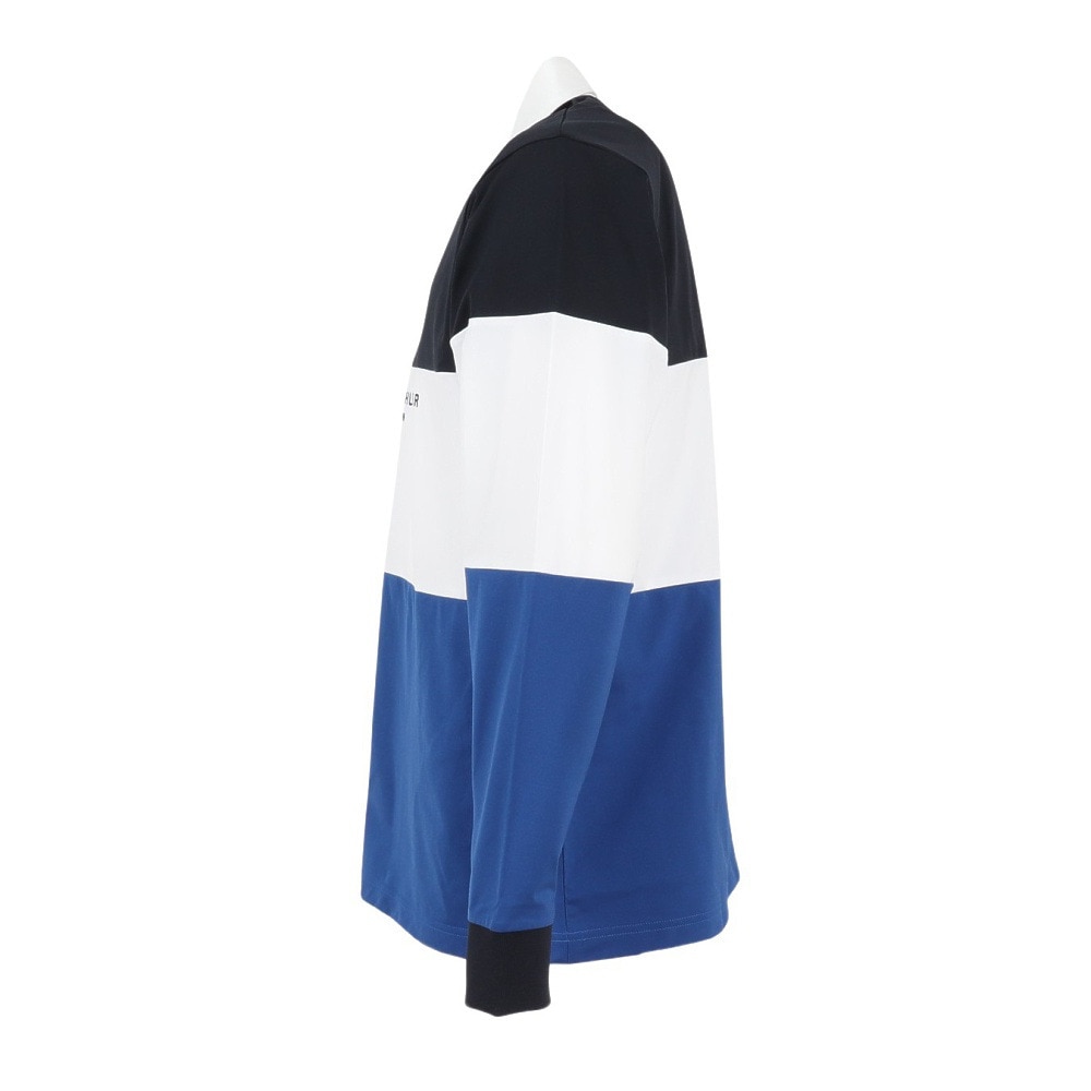 トミー ヒルフィガー ゴルフ（TOMMY HILFIGER GOLF）（メンズ）ゴルフウェア 防風 吸水速乾 カラーブロック 長袖 ラガーシャツ THMA553-BLU