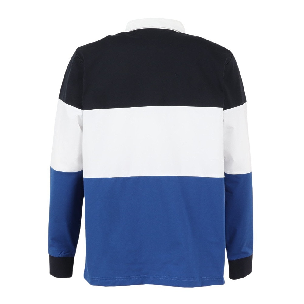 トミー ヒルフィガー ゴルフ（TOMMY HILFIGER GOLF）（メンズ）ゴルフウェア 防風 吸水速乾 カラーブロック 長袖 ラガーシャツ THMA553-BLU