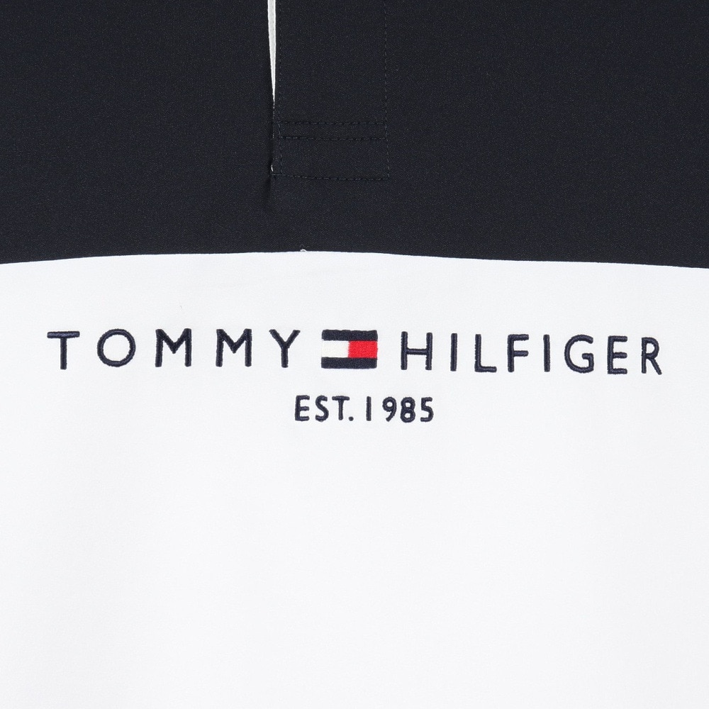 トミー ヒルフィガー ゴルフ（TOMMY HILFIGER GOLF）（メンズ）ゴルフウェア 防風 吸水速乾 カラーブロック 長袖 ラガーシャツ THMA553-BLU