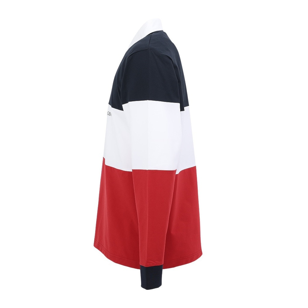 トミー ヒルフィガー ゴルフ（TOMMY HILFIGER GOLF）（メンズ）ゴルフウェア カラーブロックラガーシャツ THMA553-RED