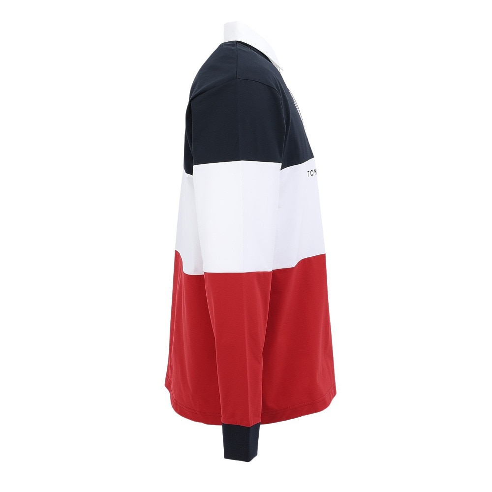 トミー ヒルフィガー ゴルフ（TOMMY HILFIGER GOLF）（メンズ）ゴルフウェア カラーブロックラガーシャツ THMA553-RED