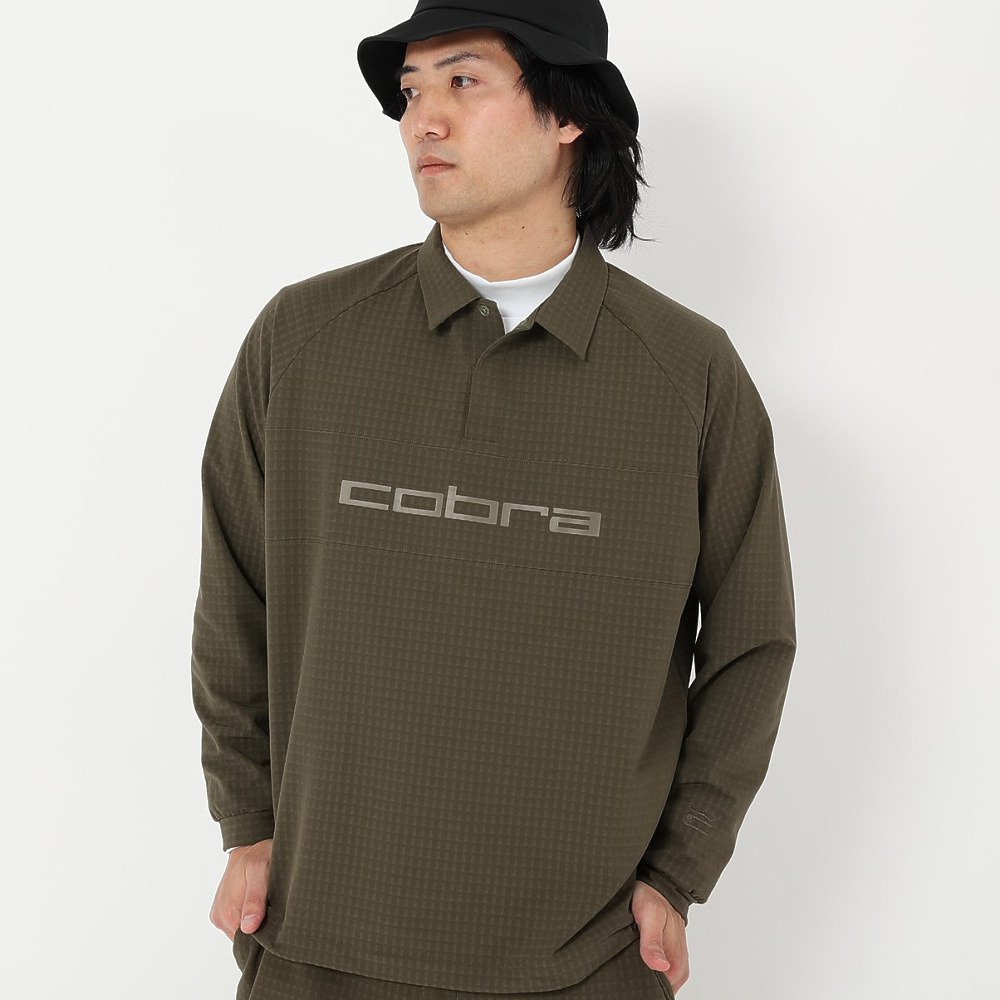 コブラ（Cobra）（メンズ）ゴルフウェア 長袖 グリッド ポロシャツ