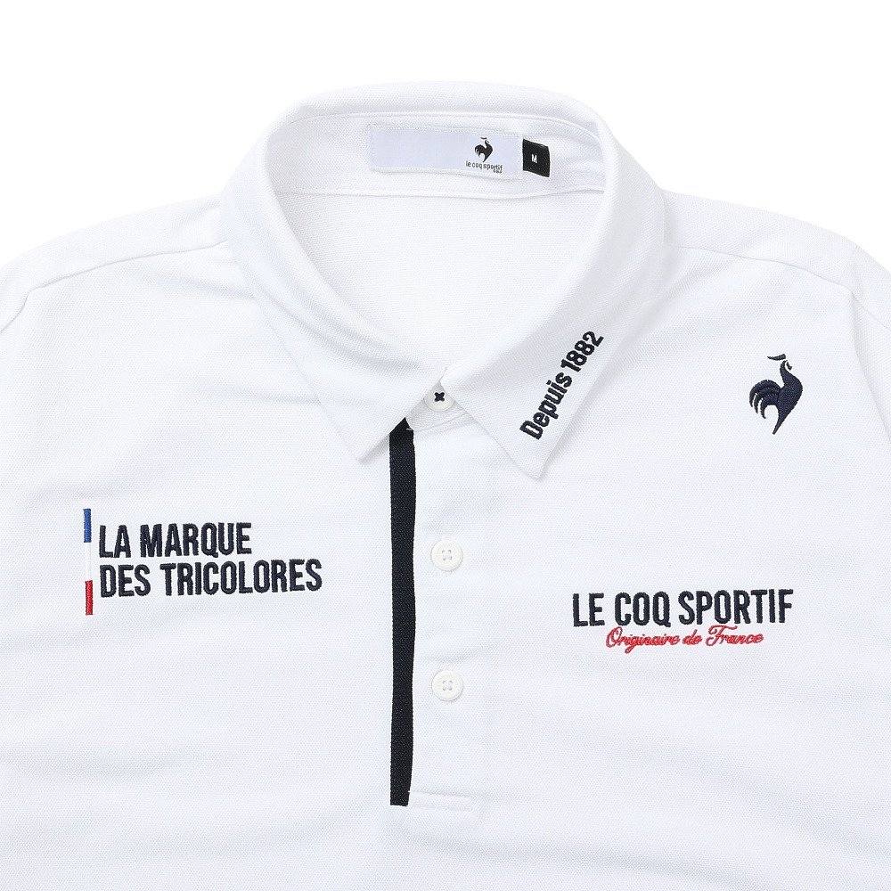  ゴルフ　シャツ ホワイト L ルコックスポルティフ（lecoqsportif）（メンズ）ゴルフウェア 吸汗速