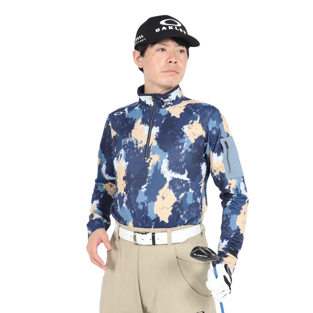 オークリー（OAKLEY）（メンズ）ゴルフウェア 長袖 ハーフジップシャツ FOA406958-66V
