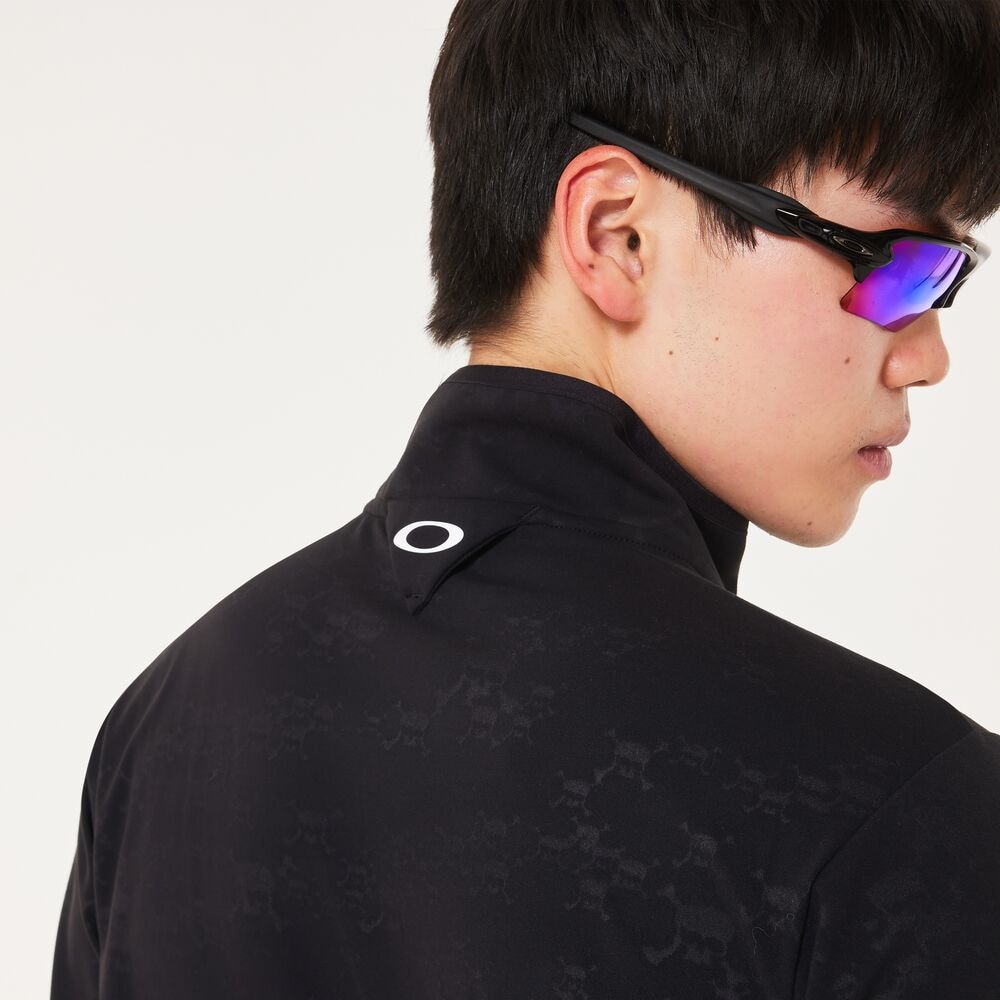 オークリー（OAKLEY）（メンズ）ゴルフウェア 吸汗速乾 SKULL EMBOSSED 起毛 長袖モックシャツ FOA408241-02E