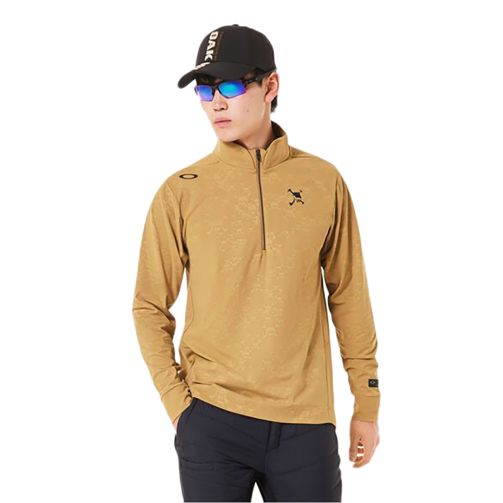 オークリー（OAKLEY）（メンズ）ゴルフウェア SKULL EMBOSSED 長袖モックシャツ FOA408241-87D