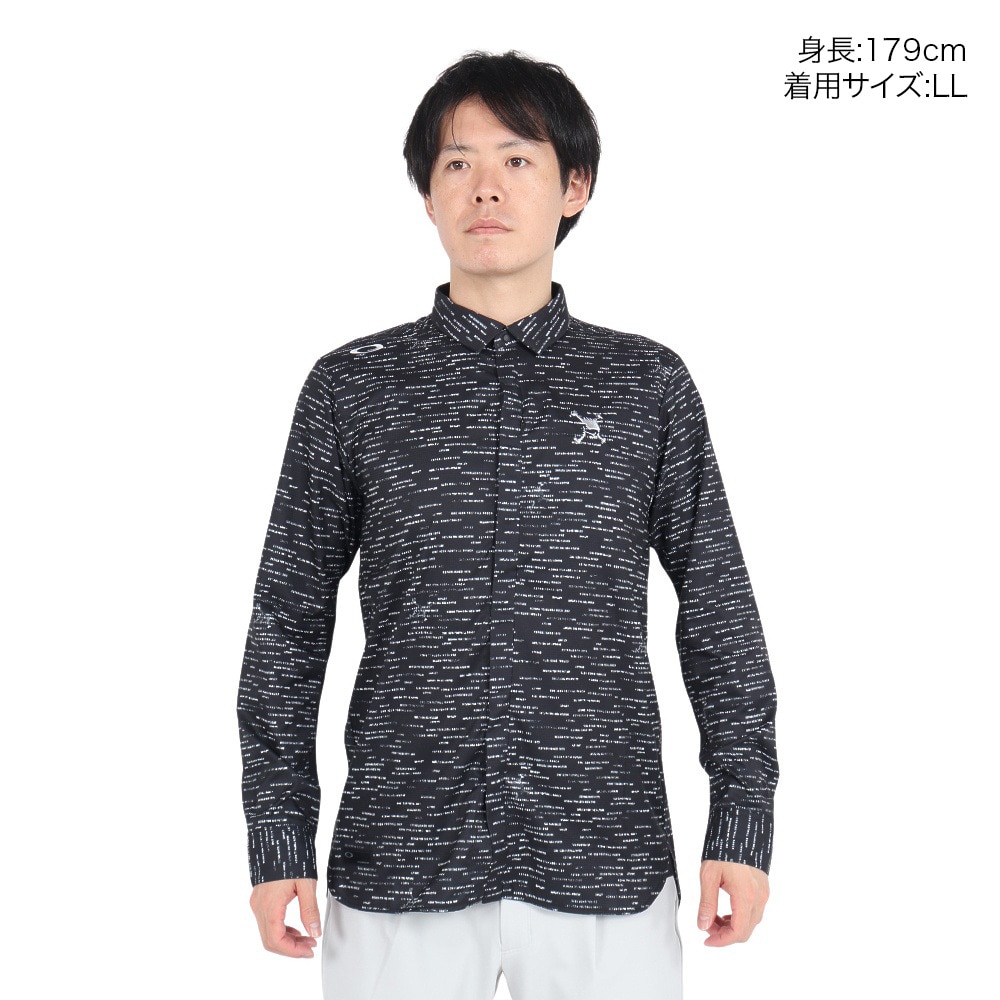 オークリー（OAKLEY）（メンズ）ゴルフウェア 吸汗速乾 SKULL DOBBY 長袖シャツ FOA406956-00G