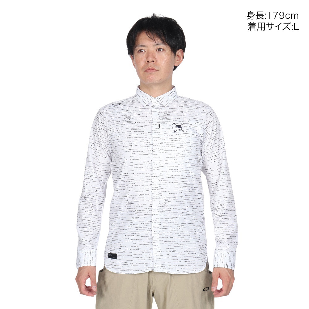 オークリー（OAKLEY）（メンズ）ゴルフウェア SKULL DOBBY 長袖シャツ FOA406956-186