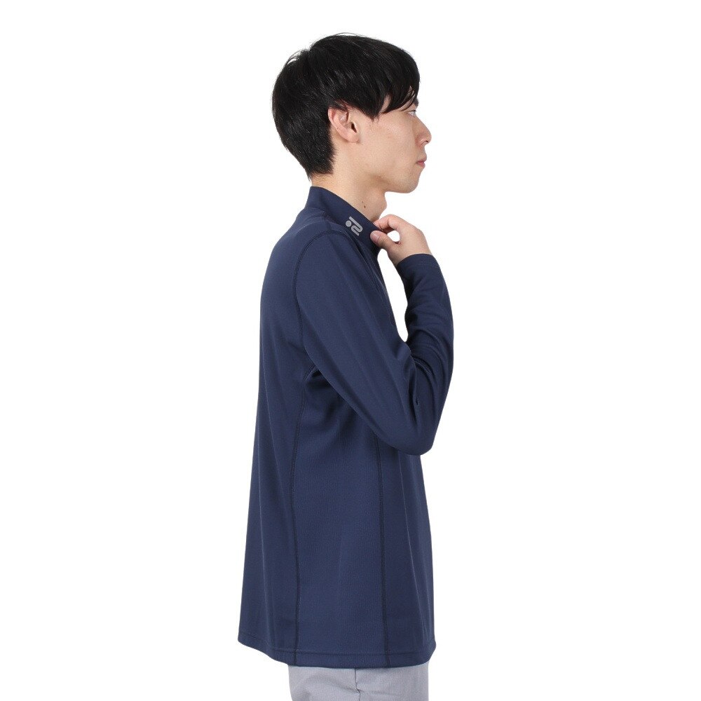 ROSASEN（メンズ）ゴルフウェア 抗菌 脇下マチ ナノガード長袖モックネック 044-25913-098★★★