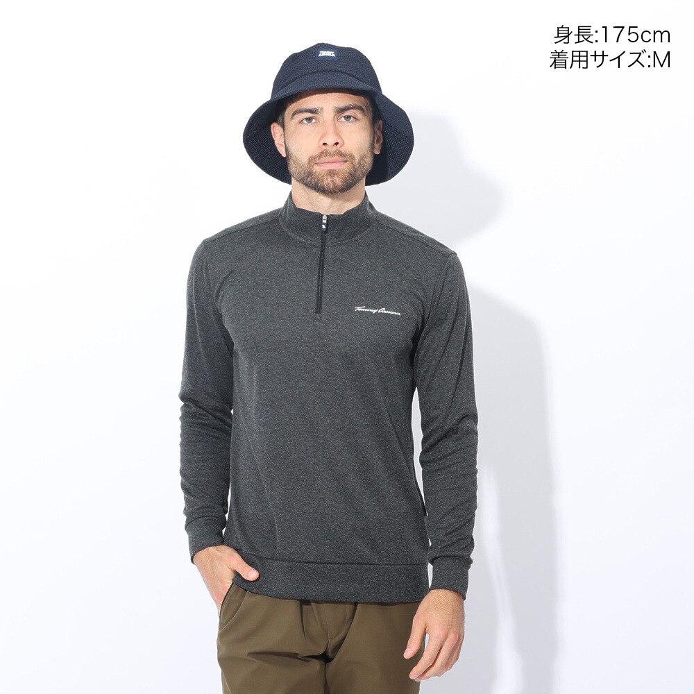 トミーアーマー（Tommy Armour）（メンズ）ゴルフウェア  ハーフジップ長袖ハイネックシャツ 403TA1SSK1530 BLK