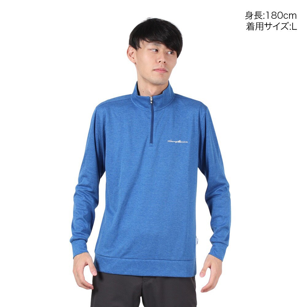 トミーアーマー（Tommy Armour）（メンズ）ゴルフウェア  ハーフジップ長袖ハイネックシャツ 403TA1SSK1530 BLU