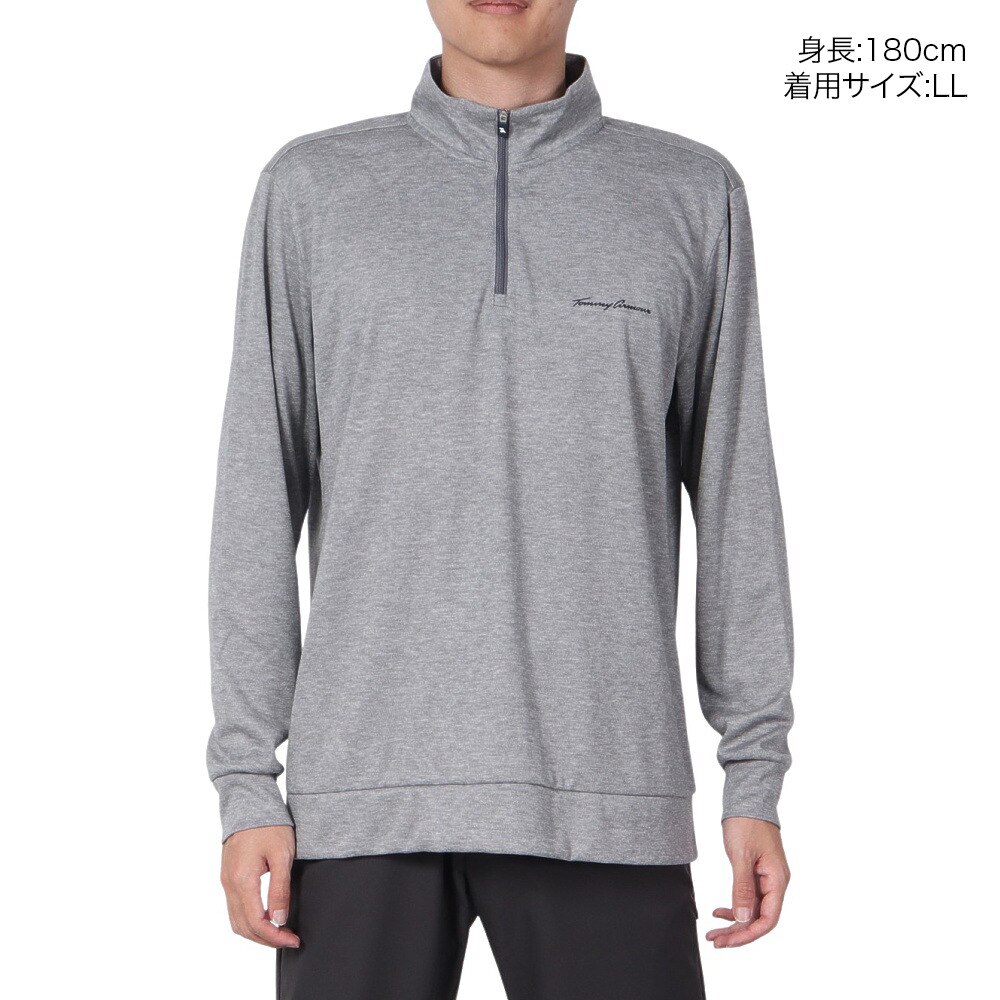 トミーアーマー（Tommy Armour）（メンズ）ゴルフウェア  ハーフジップ長袖ハイネックシャツ 403TA1SSK1530 GRY