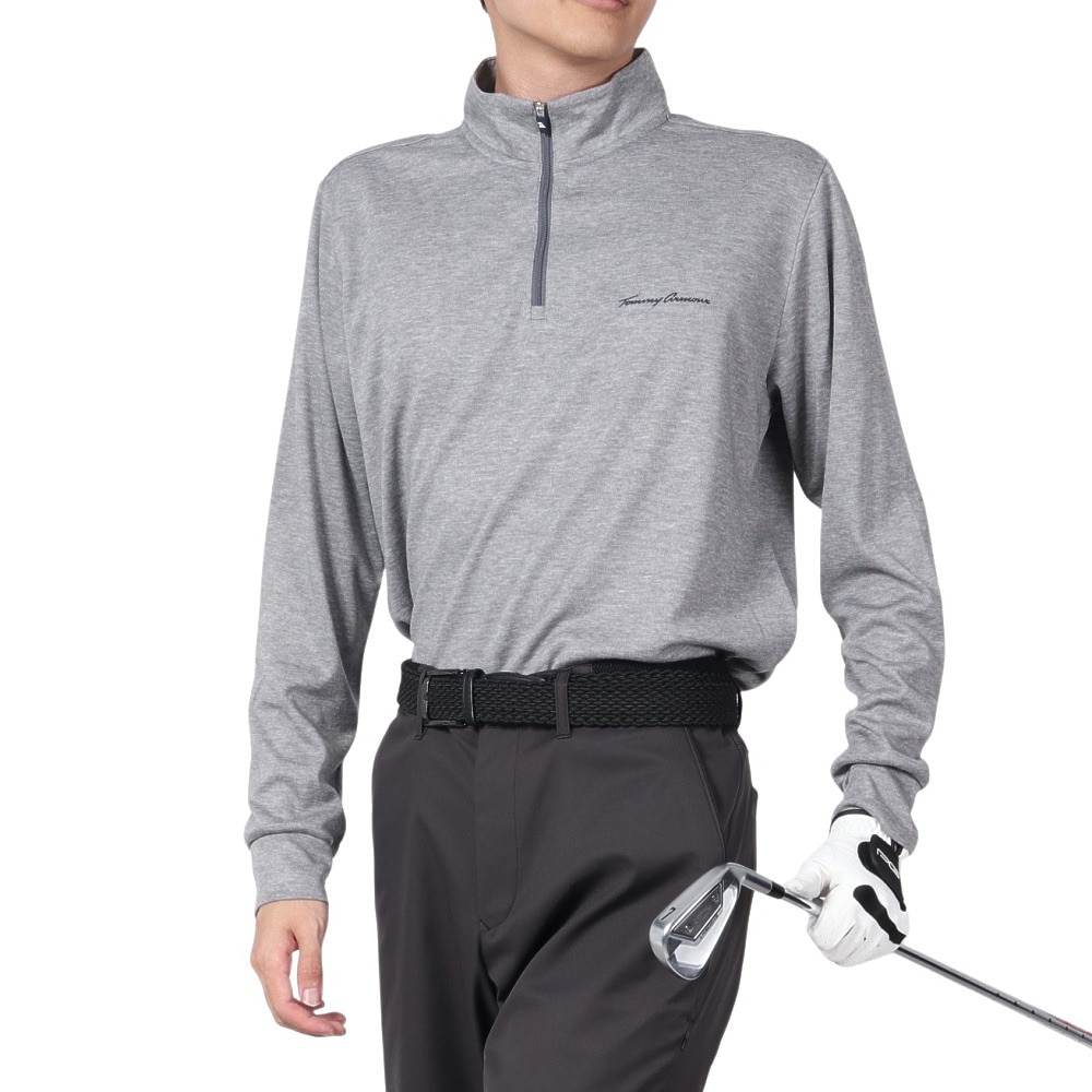 トミーアーマー（Tommy Armour）（メンズ）ゴルフウェア  ハーフジップ長袖ハイネックシャツ 403TA1SSK1530 GRY