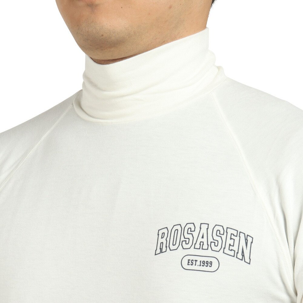 ROSASEN（メンズ）ゴルフウェア プルオーバー 吸湿発熱 保温 ストレッチ 微起毛モックネック 長袖シャツ 044-27911-005