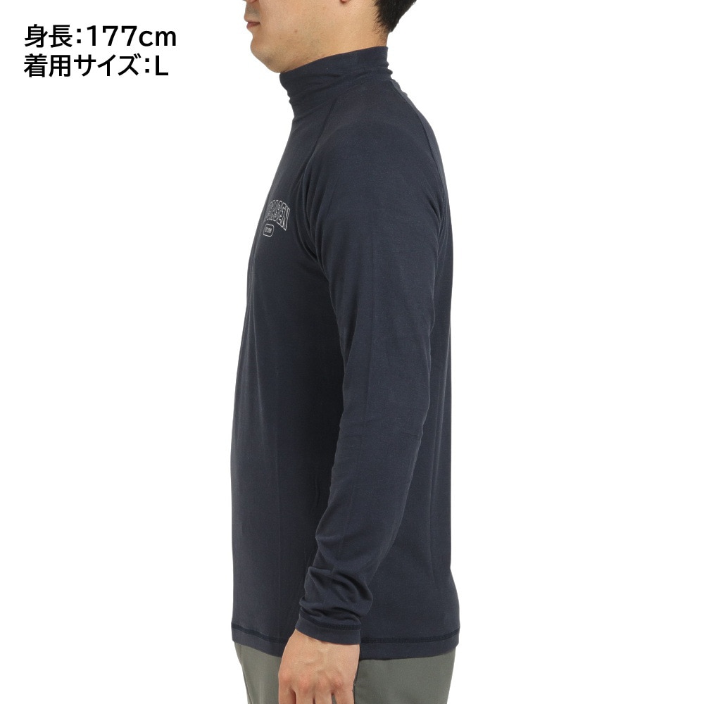 ROSASEN（メンズ）ゴルフウェア プルオーバー 吸湿発熱 保温 ストレッチ 微起毛 モックネック 長袖シャツ 044-27911-098