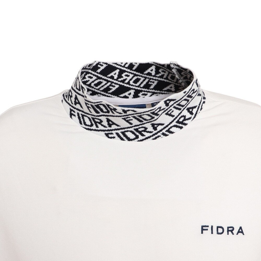 フィドラ（FIDRA）（メンズ）ゴルフウェア 消臭 吸湿 発熱 ジャガードリブ モックネック長袖シャツ FD5NTG18 WHT