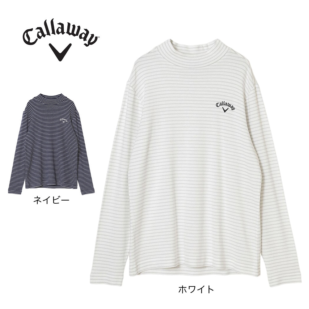キャロウェイ（CALLAWAY）（メンズ）ゴルフウェア ボーダー 保温  表起毛片袋オーダーモックネック長袖シャツ C22233110-1030