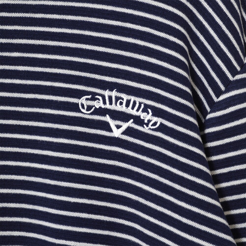 キャロウェイ（CALLAWAY）（メンズ）ゴルフウェア ボーダー 保温  表起毛片袋オーダーモックネック長袖シャツ C22233110-1120